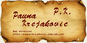 Pauna Krejaković vizit kartica
